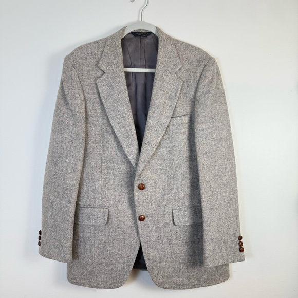 Robert Stock Vintage Classic Tweed Men's Sport Coat size 42R 100% Pure WOOL
